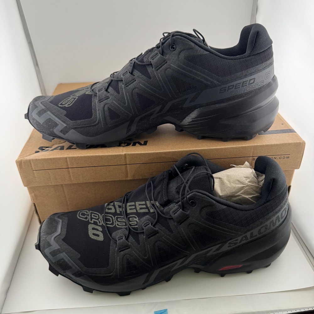 Salomon Speedcross 6 Trail Running Shoes Mens 11 Black Phantom L41737900 NIB